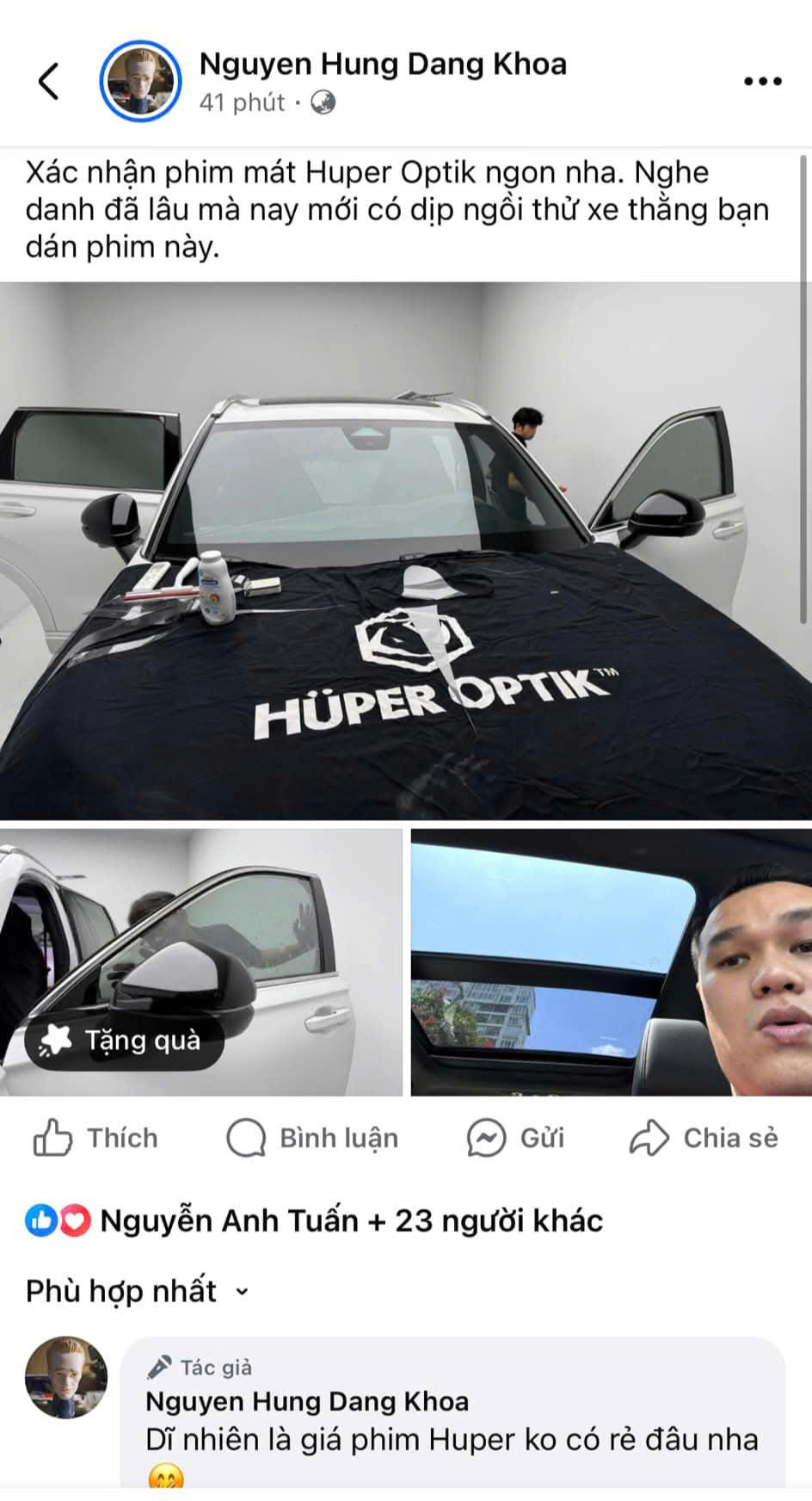 Cảm nhận thực tế của Khách hàng khi trải nghiệm phim Huper Optik.