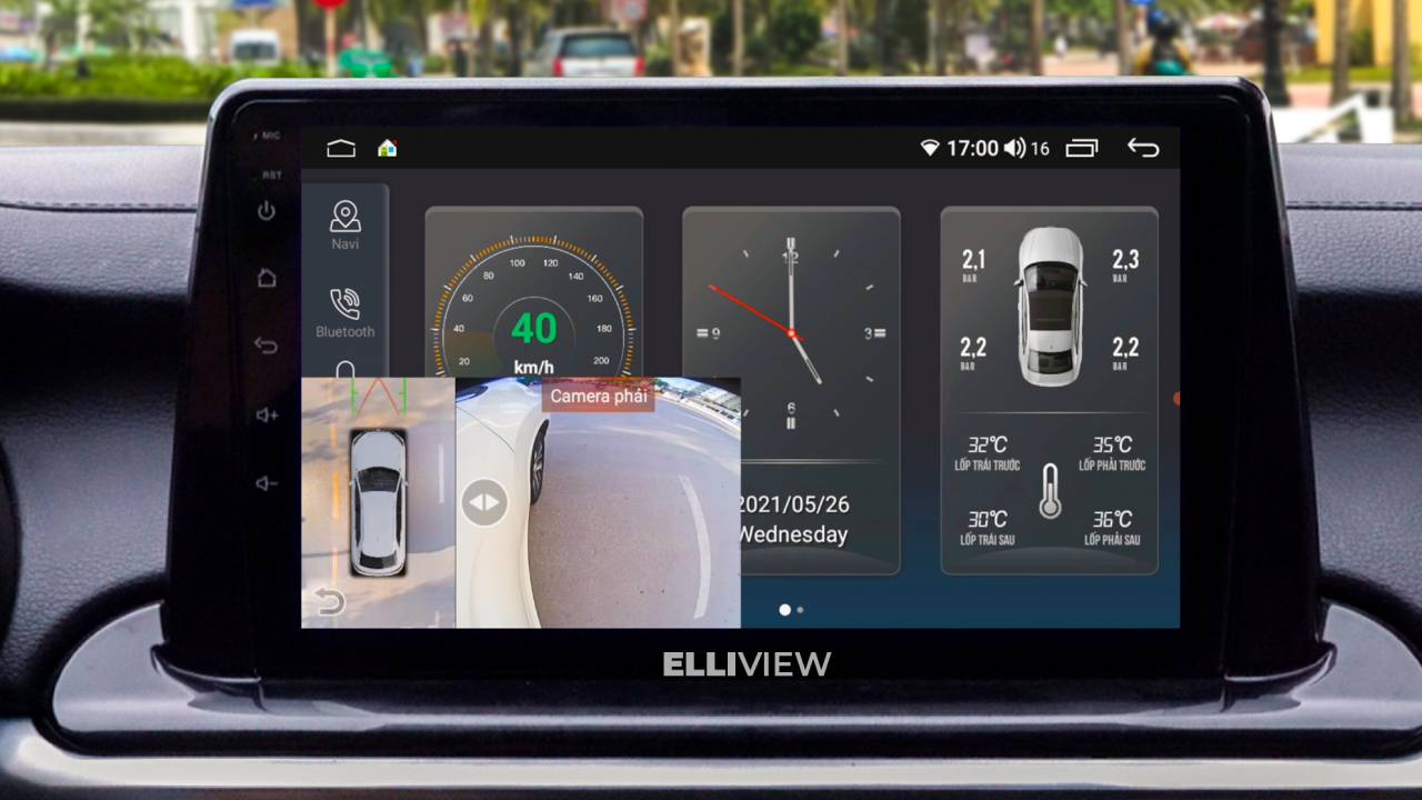 Elliview S4 tích hợp camera 360 độ và hiển thị đánh lái chiều xoay vô lăng